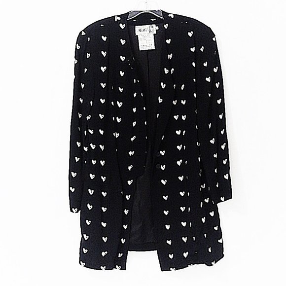 Vintage Milli Heart Print Polka Dot Style Blazer - Picture 1 of 7